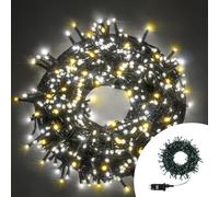 Catena di luci 25 metri da 500 Led Bianco Freddo e Caldo con cavo verde Wisdom