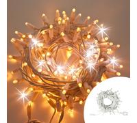 Catena di luci 30 metri da 300 MaxiLed Reflex prolungabile Bianco Caldo fisso e Freddo intermittente con cavo bianco da esterno e interno Wisdom