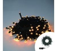 Catena di luci 5 metri da 100 Led Bianco Caldo con cavo verde Wisdom