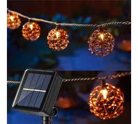 Catena di luci a Led 10 Lampadine per esterno da Giardino energia solare da 3.8M