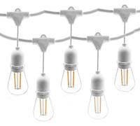 Catena di Luci Catenaria Luminosa Corda 10 Mt con Portalampada E27 Cavo Bianco