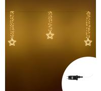 Catena di luci con Stelle pendenti 2 metri da 392 Led Bianco Caldo a luce fissa e intermittente Wisdom