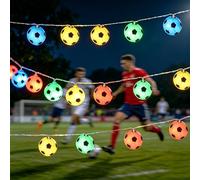 Catena di luci da calcio, 3m Catena Luminosa da Calcio, Stringa di luuci da calcio, Luci Decorative per Coppa del Mondo, Lucine da calcio a LED, Catena di calcio USB, per interni, giardino, campeggio