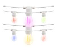 Catena di luci lineare 10 metri con 10 lampadine E27 Multicolore IP54 Bianca Wisdom
