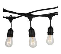 Catena di luci per esterni illuminazione per feste catena di luci per esterni decorazione per giardino catena di luci lampadine, nero, 15 fiamme attacco E27, lunghezza 15 m