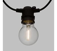Lotti Importex Catena di luci per feste 5 m, 10 lampadine Ø6 cm, E27, LED bianco caldo, cavo nero