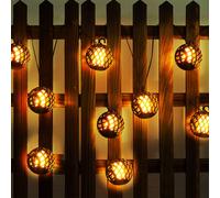 Catena di Luci Solare Decorazione Giardino Esterni 8x Sfera LED Effetto Fuoco