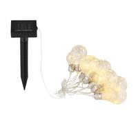 Catena di luci solari a LED Lampadine a filamento Lampada solare per esterni, picchetto da terra 2 modalità, 10x LED bianco caldo, L 380 cm