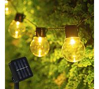 Catena di luci solari per esterni, 3,5 m, 10 LED, per esterni, 8 modalità, impermeabile, IP65, a energia solare, luce bianca calda, per feste, giardino, cortile, balcone