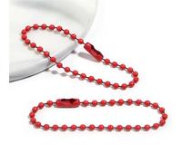 Catena di perline a sfera, Catena a sfere 500 pezzi Portachiavi con perline colorate Etichetta for bambole for mano Connettore Accessori for gioielli fai da te sfusi(Red,Length 12cm)