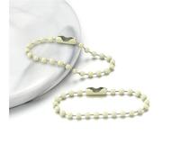 Catena di perline a sfera, Catena a sfere 500 pezzi Portachiavi con perline colorate Etichetta for bambole for mano Connettore Accessori for gioielli fai da te sfusi(Beige,Length 12cm)