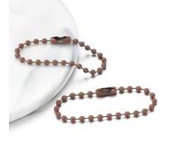 Catena di perline a sfera, Catena a sfere 500 pezzi Portachiavi con perline colorate Etichetta for bambole for mano Connettore Accessori for gioielli fai da te sfusi(Brown,Length 12cm)