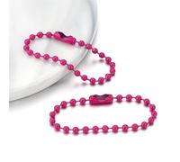 Catena di perline a sfera, Catena a sfere 500 pezzi Portachiavi con perline colorate Etichetta for bambole for mano Connettore Accessori for gioielli fai da te sfusi(Hot Pink,Length 12cm)