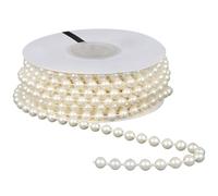 Catena di perline bianche trasparenti da 10 m, per creazione di gioielli, perle da 0,8 cm, design fai da te, materiale decorativo fai da te, plastica di qualità per progetti artigianali