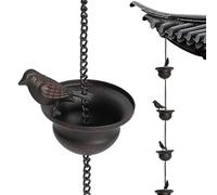 Catena di Pioggia da 94, 5 Pollici mobili sospeso 8 bagni Uccelli Catcher per Ornamenti per Giardino Appeso Decorativo per la ruggine per Il Giardino per Oudoor Interno, Catcher per