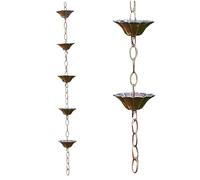 Catena di pioggia IMITAZIONE CAMINA DI PIOGA PER GRUTTERE 3, 3 piedi con 5 tazze di catene in stile giapponese facile da installare catcher per i cortili esterni Sostituzione per lo stile di downspout