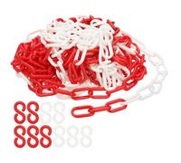 Catena di plastica, 30 piedi per sicurezza, barriere rosse/bianche, 6mm