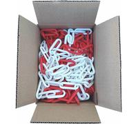 Catena di Plastica per il Parcheggio, Bianca e Rossa, 6 mm da 5 a 100 metri