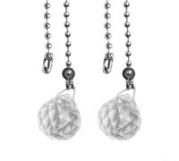 Catena di ricambio per ventilatore a soffitto o luce da bagno, lunghezza 1 metro, con perline in metallo di cristallo, set di 2 per un facile accesso