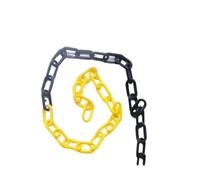 Catena di segnalazione in plastica con maglie da 25 m lunghezza e diametro del filo 6 mm - Barriera stradale blocco traffico nei colori nero Per Parcheggio Costruzione(Black Yellow Color)