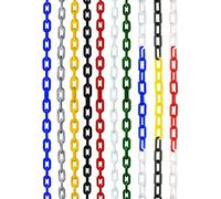 Catena di segnalazione in plastica, diametro 6 mm, recinzione a catena, per controllo folla, traffico, linea di coda (bianco, 5 m)
