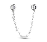 Catena di sicurezza con ciondolo a forma di Gesù, in argento Sterling 925, compatibile con braccialetti Pandora Charm Moments, Metallo Argento sterling, Nessuna pietra preziosa