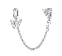 Catena di sicurezza farfalla per braccialetti Pandora,925 argento sterling Clip Lock Stop Bead Charm,regalo di gioielli per donne ragazze, Silicone, Silicone