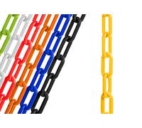 Catena di sicurezza in plastica nera con protezione solare resistente ai raggi UV, 10', Giallo, 1