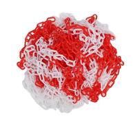 Catena di sicurezza per il traffico, in plastica ABS, lunga 25 m, per la gestione della folla nei parcheggi e nei segnali stradali. (Rosso e bianco)