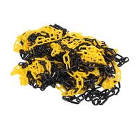 Catena di sicurezza per il traffico, in plastica ABS, lunga 25 m, per la gestione della folla nei parcheggi e nei segnali stradali. (Nero Giallo)