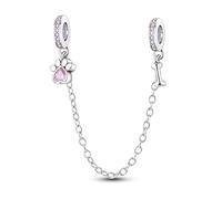 Catena di sicurezza per la salute mentale con scritta "Birthday ADHD", ciondolo commemorativo in argento Sterling 925, compatibile con braccialetti Pandora Moments, 4mm Hole, Metallo Argento sterling