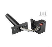 Catena di sicurezza per porta, tipo nascosto, con catena retrattile ispessita, materiale in lega di zinco per un uso duraturo, chiusura silenziosa One Touch per un ambiente tranquillo (nero)