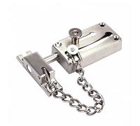 Catena di sicurezza per porte interne, Lucchetto a catena for porta in acciaio inossidabile con azionamento a chiave, argento