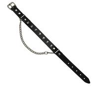 Catena di stivali in pelle rivetti a punta piatta nero