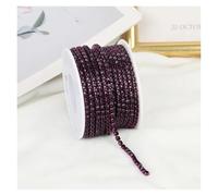 Catena Di Strass Cristallo 2mm-4mm Glass Rhinestone Chain Trim With Colorful Bottom Sewing Strass Cup Chain Crystal Banding Glue On Rhinestone Trim(Amethyst,10YARDS_SS6-2MM)