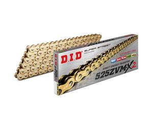 CATENA DID 525ZVM-X2 (Gold & Gold) - Lunghezza: 124 maglie con giunto a rivet...