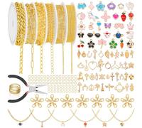 Catena d'oro 18K per la Produzione di Gioielli - 19,69 Piedi 6 Rotoli di Gioielli Oro Oro, 304 Catene di Collana in Acciaio Inossidabile con Pendenti a Fascino Saltare Anelli di Aragosta pinze di