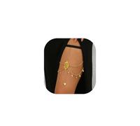 Catena elastica per coscia in metallo con nappe a forma di foglia, dorata, con farfalla, giarrettiera, sexy, estiva, spiaggia, bikini, coscia, corpo, gioielli per donne