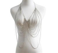 Catena for il corpo da donna, sexy, con scollo all'americana, catene for bikini da spiaggia, reggiseno, imbracatura alla moda, accessori in oro, gioielli for donne e ragazze, gioielli sexy