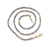 Catena for Occhiali da Sole alla Moda Donna, con Cristalli di Perle, for Leggere, Corda, Design Semplice(Gray)