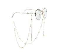 Catena for occhiali da vista uomo con stella e luna solida, collana a catena for alla moda(Sun)