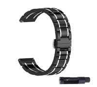 Catena for Orologio Intelligente con Cinturino in Ceramica da 20 mm, 22 mm e 24 mm, Adatta Sia for Uomini Che for Donne(Black-Silver_22mm)