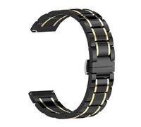 Catena for Orologio Intelligente con Cinturino in Ceramica da 20 mm, 22 mm e 24 mm, Adatta Sia for Uomini Che for Donne(Black-Gold_20mm)