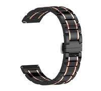 Catena for Orologio Intelligente con Cinturino in Ceramica da 20 mm, 22 mm e 24 mm, Adatta Sia for Uomini Che for Donne(Black-Rose Gold_20mm)