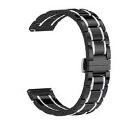 Catena for Orologio Intelligente con Cinturino in Ceramica da 20 mm, 22 mm e 24 mm, Adatta Sia for Uomini Che for Donne(Black-White_24mm)
