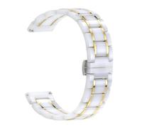 Catena for Orologio Intelligente con Cinturino in Ceramica da 20 mm, 22 mm e 24 mm, Adatta Sia for Uomini Che for Donne(White-Gold_24mm)