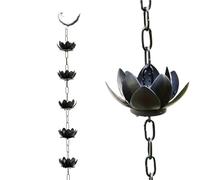 Catena for pioggia di loto in ferro battuto for esterni da 2 pezzi, catena for appendere la decorazione della grondaia del giardino, drenaggio sospesa for il tetto cortile per Cortile da Giardi