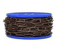 Catena genovese filo tondo Ø 3,8 mm, interno maglia mm 39 x 12, 15 mt, bronzata