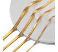 Catena girocollo a serpente piatta in acciaio inossidabile color oro per donne e uomini per la creazione di collane e gioielli
