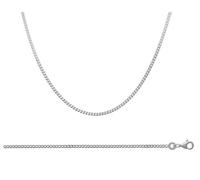 Catena Gourmette 1,60MM Argento Massiccio Rodio Lunghezza Scelta 40/42/45/50CM